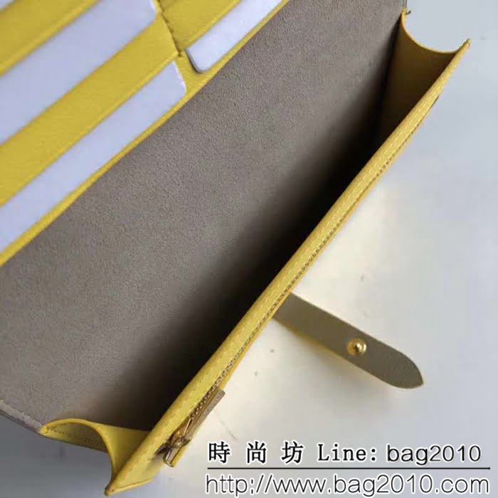 CELINE賽琳原單 專櫃 手掌紋牛皮搭扣拼色錢夾 4148 SL1449